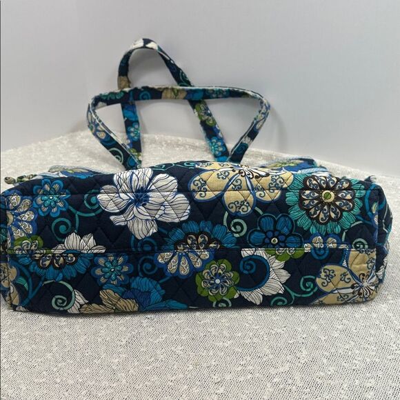 VERA BRADLEY Tie Tote Mod Floral Blue Purse Handbag - Picture 5 of 8